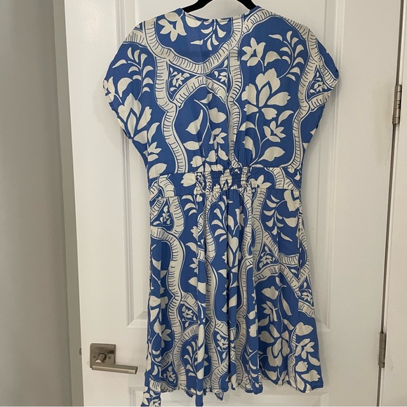 Marine Layer Camila Mini Dress Size Blue Floral Coastal Casual - Picture 7 of 7